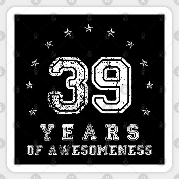 Vintage 39 years of awesomeness Sticker by opippi